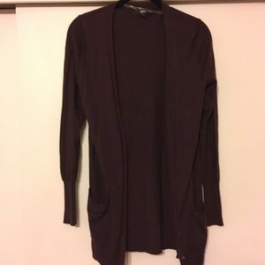 maroon cardigan
